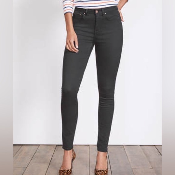 Boden Mayfair Modern Coated Green High Rise Skinny Jeans - Picture 1 of 10